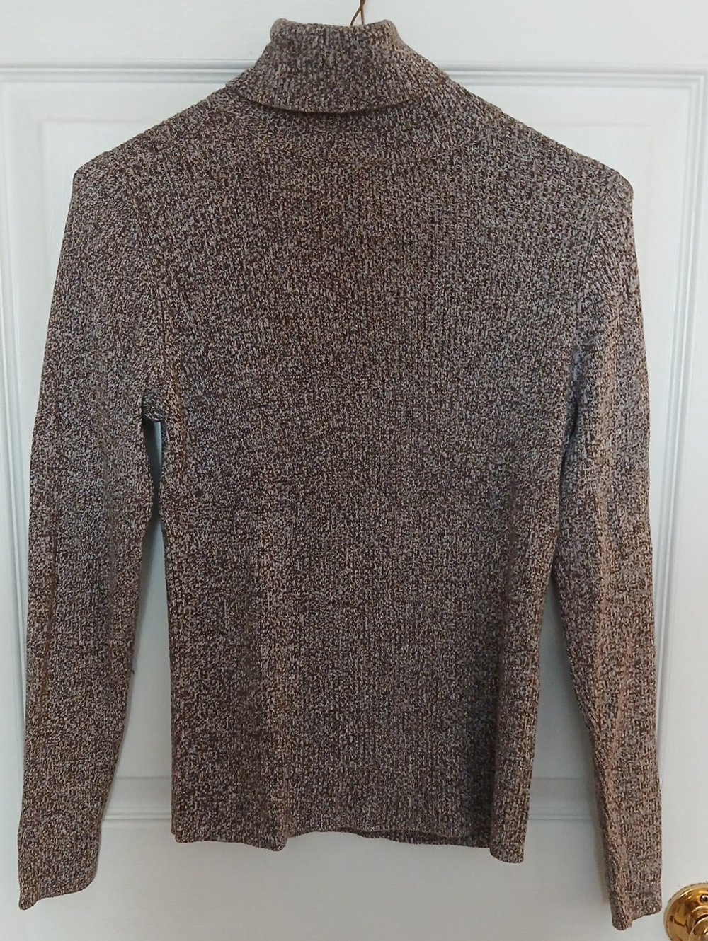 Women's Brown Marled Turtleneck Sweater